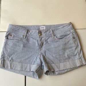 Hudson Denim Blue and White Striped Shorts